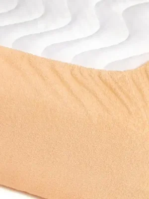 Značkový Prostěradlo froté, nepropustné, světle oranžové Dreamy Linens