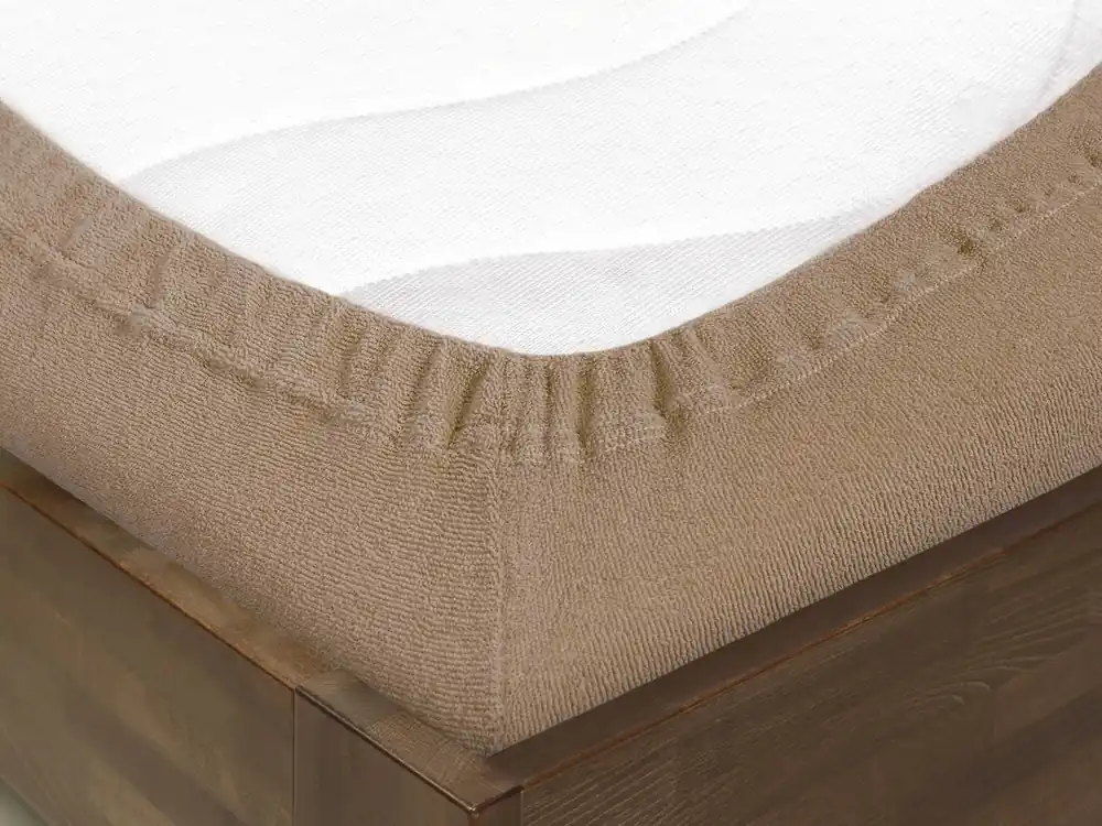 Rychlé Dodání Prostěradlo froté, světle hnědé Dreamy Linens
