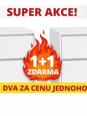 Noční stolek KARIN bílá 1+1 ZDARMA Levný