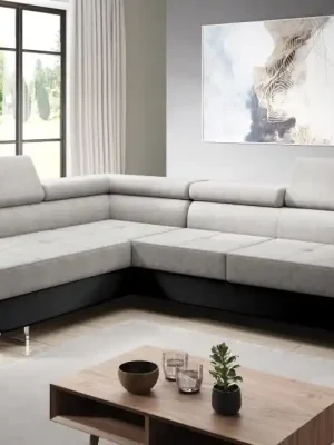 Nejlepší Cena Rozkládací rohová sedačka ALBERTO DELUXE - Barva šedá / černá eup341841euv1Umístnění rohu levý roh