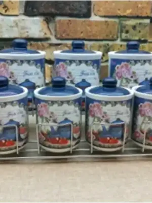Hit Sezóny PROHOME - Dóza sada 7ks, drátěná polička FRESH TEA