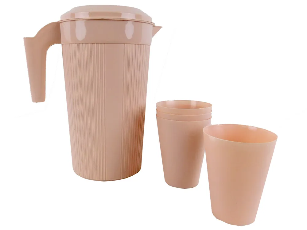 PROHOME - Džbán 2,4l a 4 kelímky 250ml různé barvy Akce