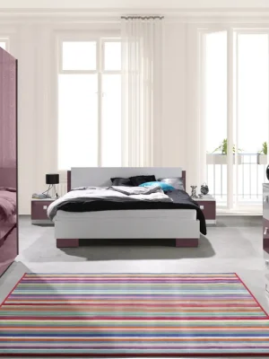 Cenová Bomba Ložnice LUX bílá / fialový lesk