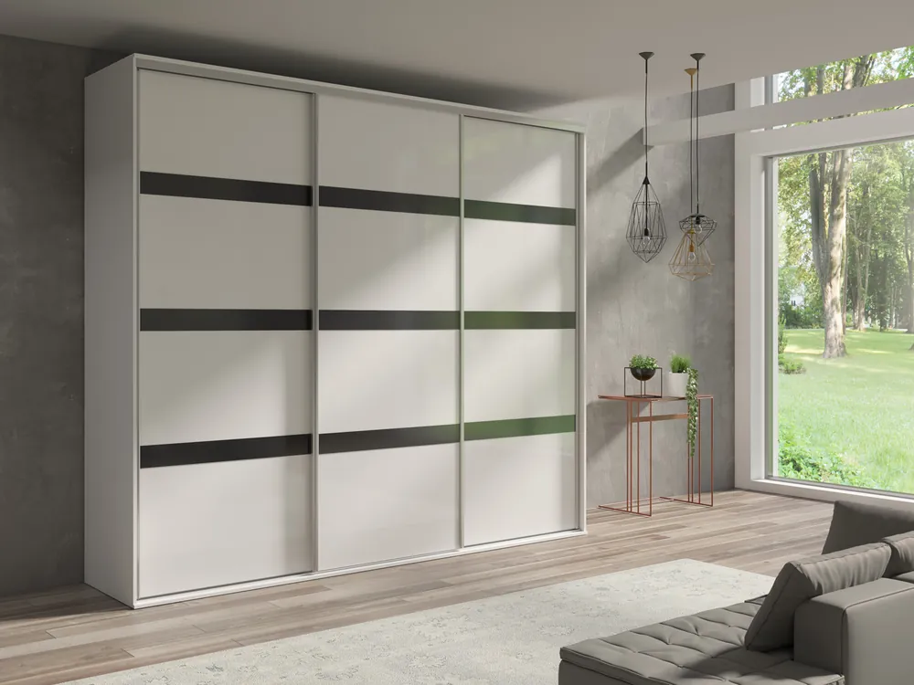 Nejlepší Volba Šatní skříň GRANDE 277 Lacobel bílá