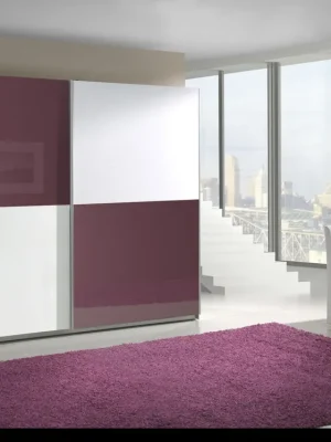 Šatní skříň LUX 10 bílý lesk / fialový lesk Top Prodej