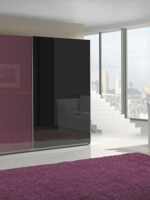 Kup Teď Šatní skříň LUX 8 černý lesk / fialový lesk