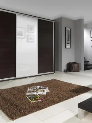 Šatní skříň SILVER 255 kaštan wenge / zrcadlo Levný