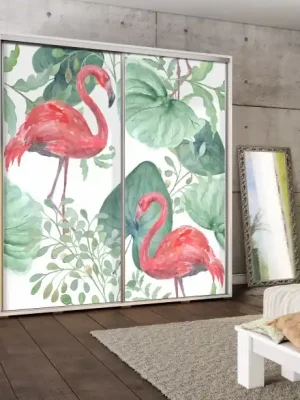 Bezpečná Platba Šatní skříň PENELOPA 205 Plameňáci