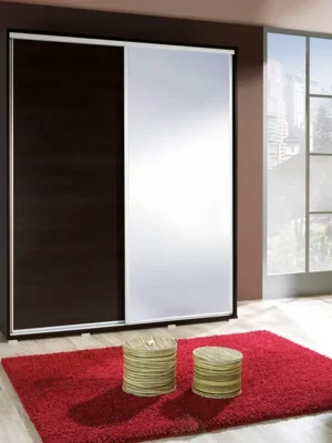 Výprodej Šatní skříň PENELOPA 155 kaštan wenge / zrcadlo