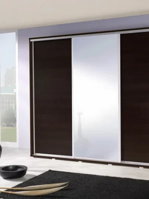 Bezpečná Platba Šatní skříň PENELOPA 255 kaštan wenge / zrcadlo