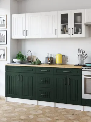 Akční Cena Kuchyňská linka BERIZA CHOCO 240cm - Bílá + green