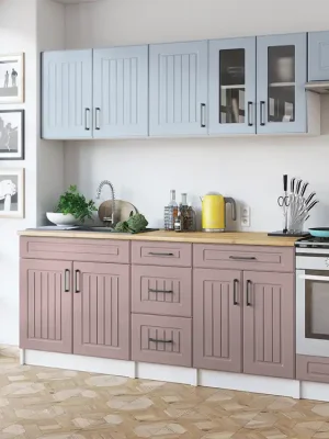 Aktuální Kuchyňská linka BERIZA CHOCO 240cm - Denim + kobe