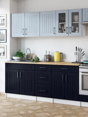 Kuchyňská linka BERIZA CHOCO 240cm - Denim + marine blue Cenová Bomba