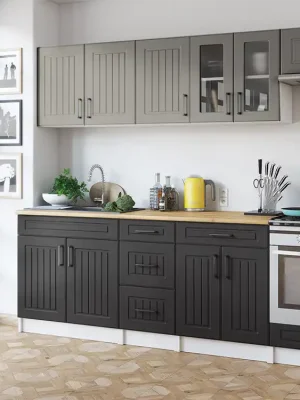 Kuchyňská linka BERIZA CHOCO 240cm - Kamenný + grafit Nejprodávanější