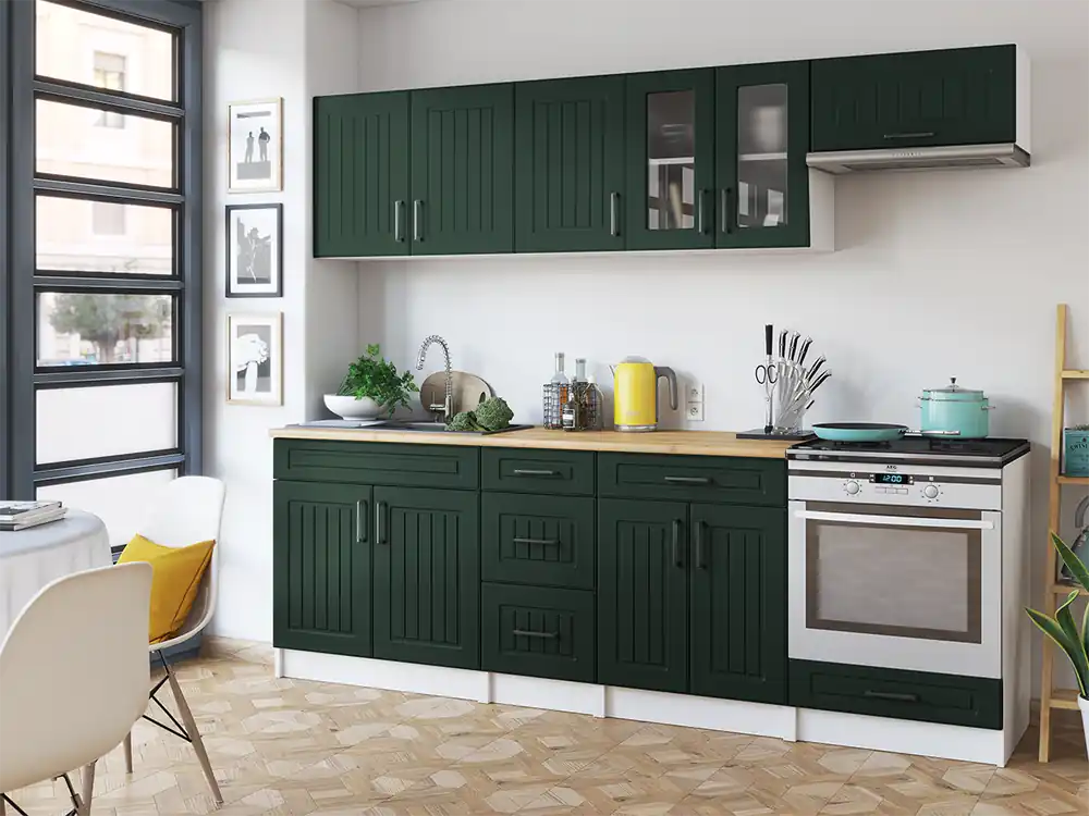 Kuchyňská linka BERIZA CHOCO 240cm - Green Výhodná Nabídka