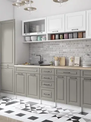 Kuchyňská linka BIRGID 300cm - Bílá + kamenný Výhodná Nabídka