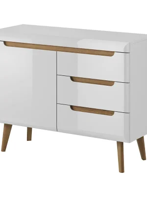 Komoda NORDI NKSZ107 Bílý lesk + dub riviera Ihned K Objednání