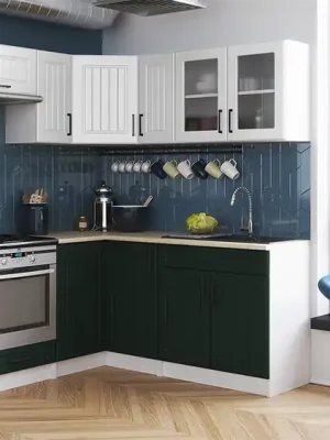 Rohová kuchyňská linka ROTIZA CHOCO - Bílá + green Expresní Doručení