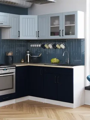 Rohová kuchyňská linka ROTIZA CHOCO - Denim + marine blue Ihned K Objednání