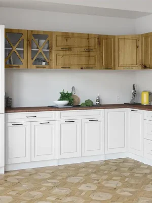 Poslední Šance Rohová kuchyňská linka SINGRID - Dub artisan + bílá