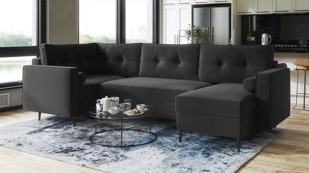 Bezpečná Platba Sedací souprava HERMEN šedá - DREAM VELVET 202.13