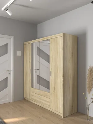 Must-Have Šatní skříň ELENA 4D Zrcadlo Dub sonoma
