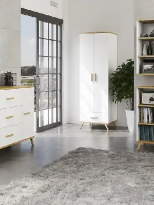 Obývací sestava RALF F Bílá + dub artisan Levný