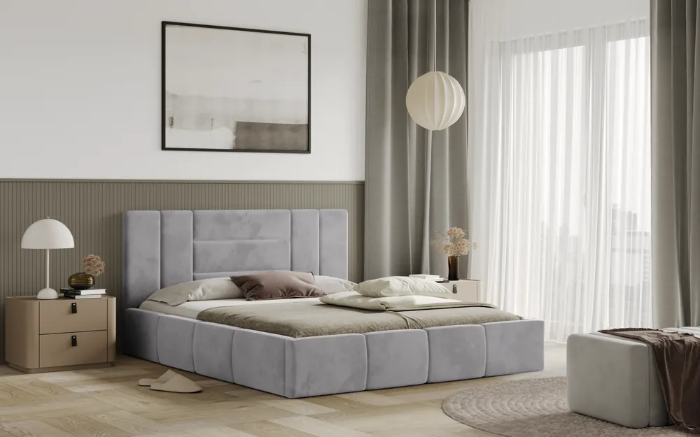Postel MILANO 180x200 světlešedá s úložným prostorem Tovární Cena