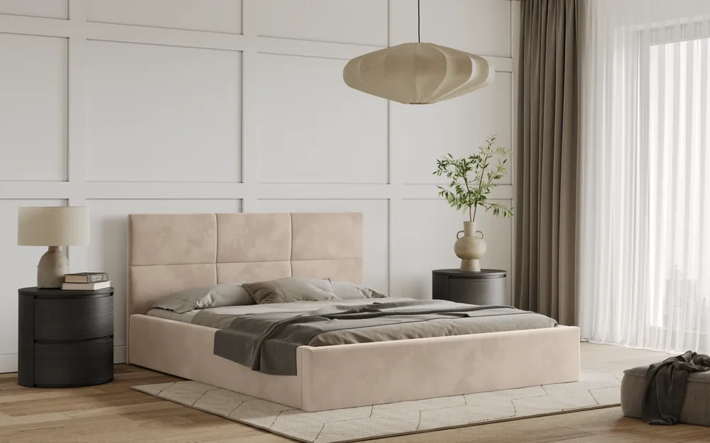 Postel TIVOLI 140x200 béžová s úložným prostorem Oblíbený