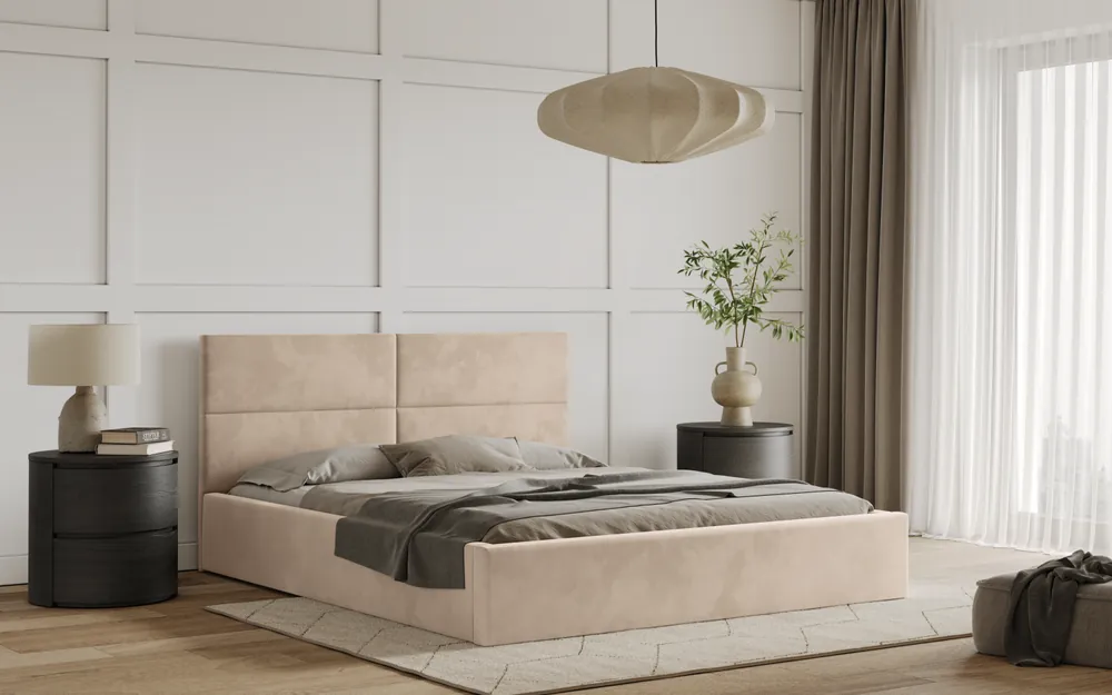 Postel WASTO 180x200 béžová s úložným prostorem Tovární Cena