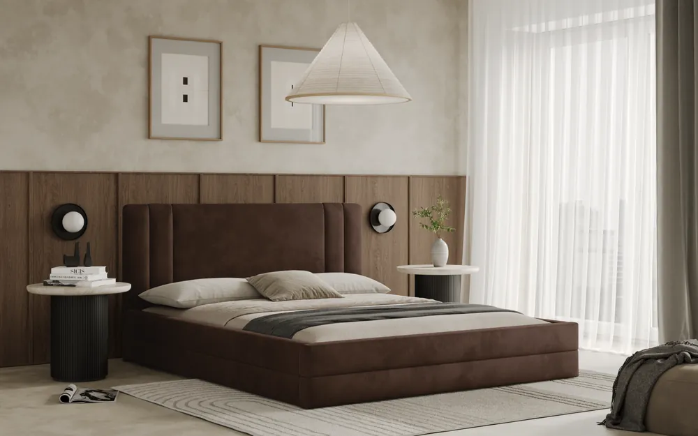 Postel ALCAMO 120x200 hnědá s úložným prostorem Pouze Dnes