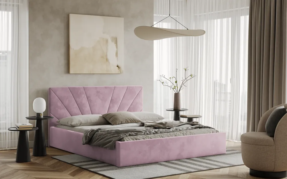 Postel LATINA 160x200 růžová s úložným prostorem Sezónní Sleva