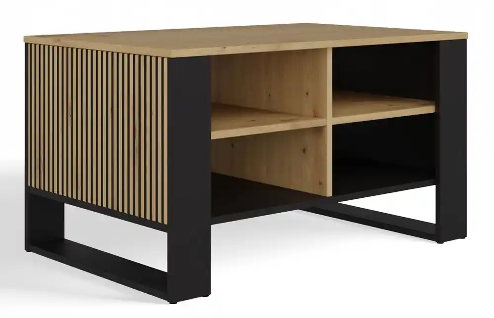 Konferenční stolek MODERN 4P SLIM dub artisan + černá Cenová Bomba