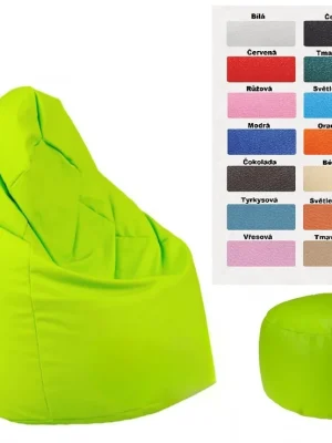 Autentický Sedací pytel SAKO 80 cm + dětský taburet ROLLER 40x25 cm - volba barvy