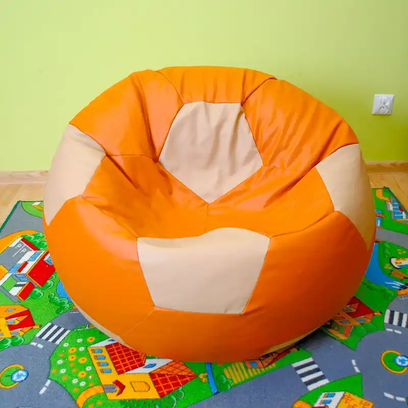 Autentický Sedací vak - míč 100 cm - světleoranžová + tmavěbéžová