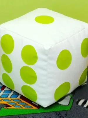 Tovární Cena Dětský taburet KOSTKA 30 cm - bílá + zelená