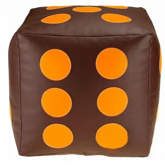 Dětský taburet KOSTKA 30 cm - čokoláda + oranžová Cenový Hit