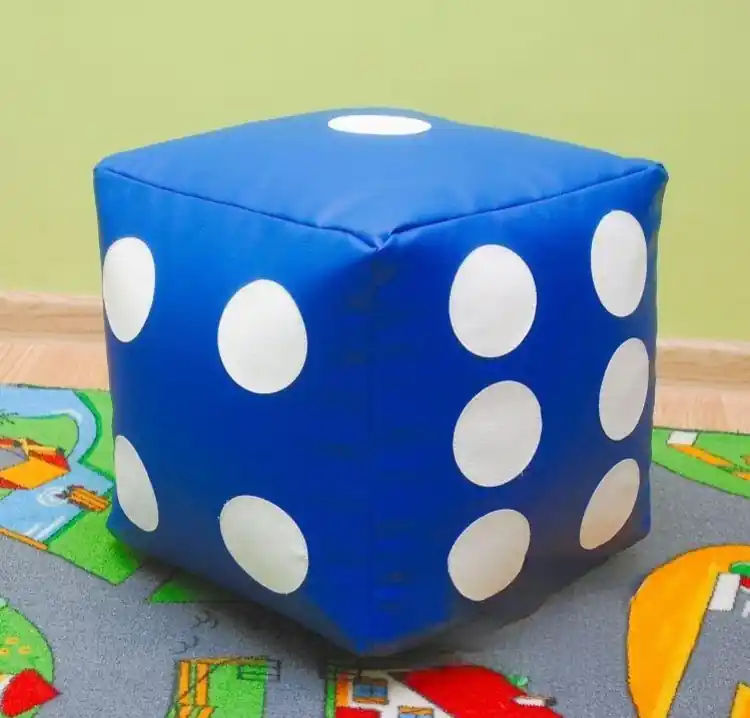 Dětský taburet KOSTKA 30 cm - modrá + bílá Koupit Online