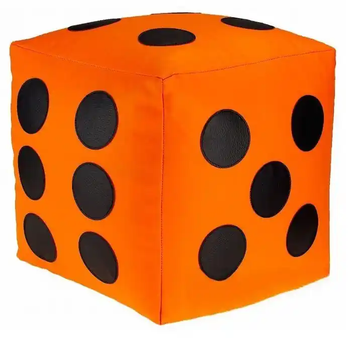 Dětský taburet KOSTKA 30 cm - oranžová + černá Must-Have