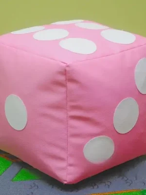 Jen Po Omezenou Doba Dětský taburet KOSTKA 30 cm - růžová + bílá