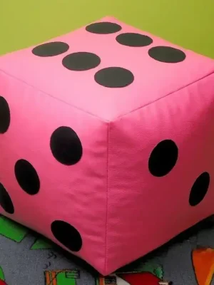 Speciální Cena Dětský taburet KOSTKA 30 cm - růžová + černá