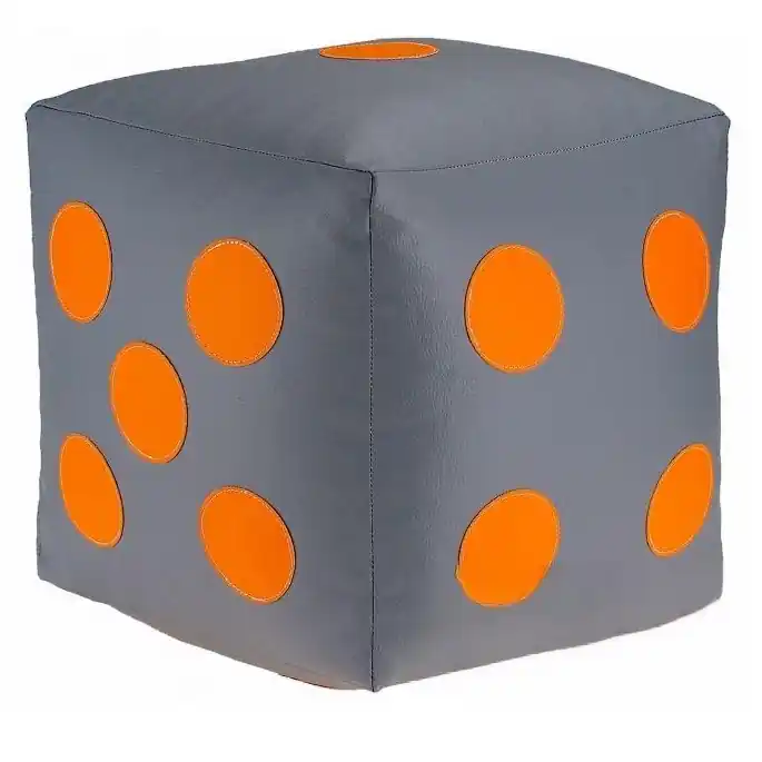 Dětský taburet KOSTKA 30 cm - šedá + oranžová Výhodná Nabídka