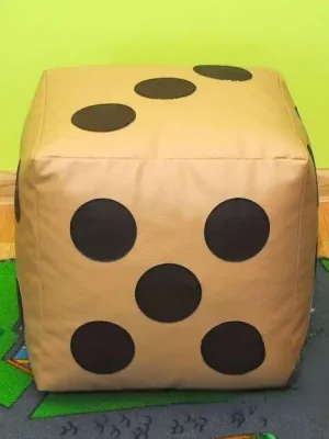 Dětský taburet KOSTKA 30 cm - tmavěbéžová + čokoláda Kup Teď