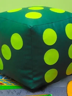 Výhodná Nabídka Dětský taburet KOSTKA 30 cm - tmavězelená + zelená