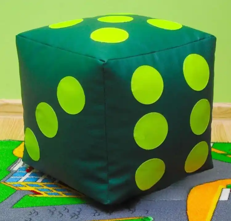 Výhodná Nabídka Dětský taburet KOSTKA 30 cm - tmavězelená + zelená