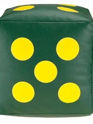 Akční Nabídka Dětský taburet KOSTKA 30 cm - tmavězelená + žlutá