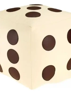 Dětský taburet KOSTKA 35 cm - béžová + čokoláda Akce