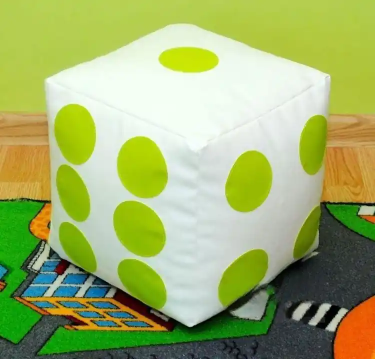 Bezpečná Platba Dětský taburet KOSTKA 35 cm - bílá + zelená