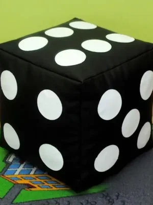 Jen Po Omezenou Doba Dětský taburet KOSTKA 35 cm - černá + bílá