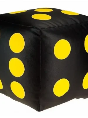Dětský taburet KOSTKA 35 cm - černá + žlutá Akční Cena